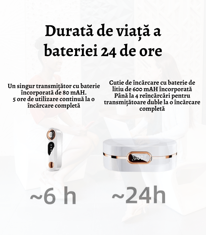Durată de viață a bateriei 24 de ore