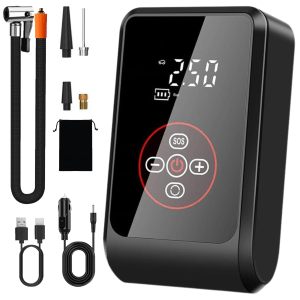 Compresor de aer portabil cu accesorii auto.