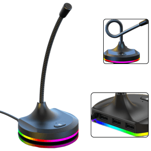Microfon Gaming MOGODA cu Iluminare RGB – Sunet Impecabil și Stil pentru Streaming și Gaming Profesionist!